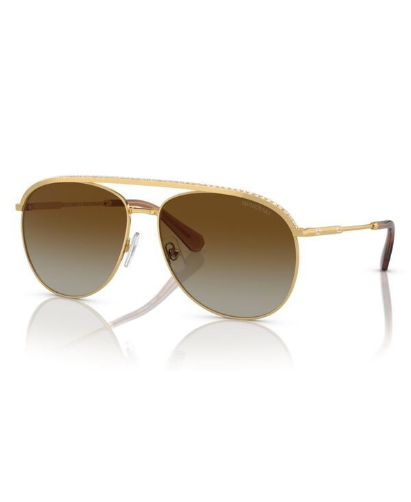 スワロフスキー レディース 付属品 サングラス・アイウェア Swarovski Women\u0027s Polarized Sunglasses Gradient SK7005 Gold ゴールド
