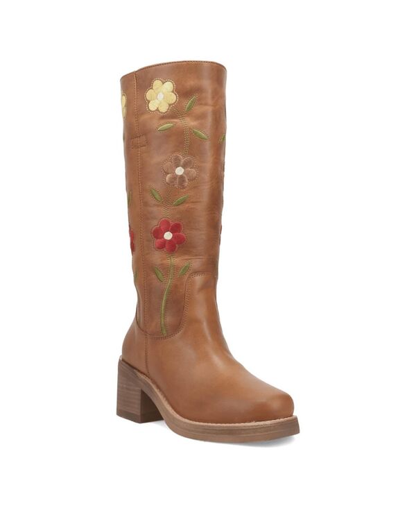 ディンゴ レディース シューズ ブーツ・レインブーツ レザー Dingo Women's Bloom Leather Bootan タン|ReVida 店