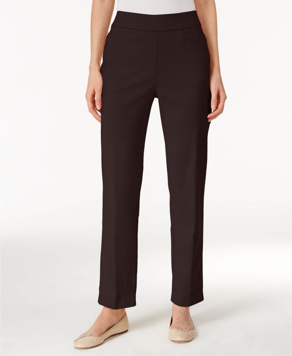 アルフレッド ダナー レディース ボトムス カジュアルパンツ プチ Alfredunner Petite Classics Tummy-Control Pull-On Straight-Leg Pants Petite & Petite Short Brown ブラウン