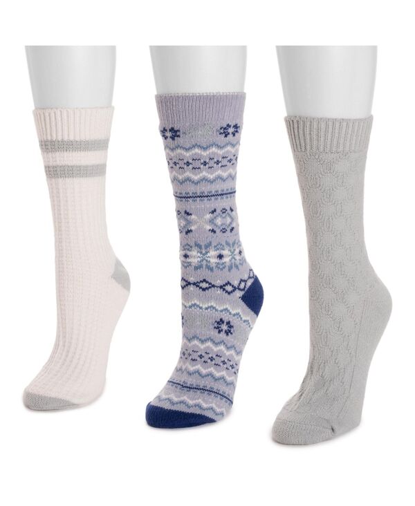 ムクルクス レディース アンダーウェア 靴下 ブーツ MUK LUKS Women's 3 Pack Boot Socks Icy blue ブルー
