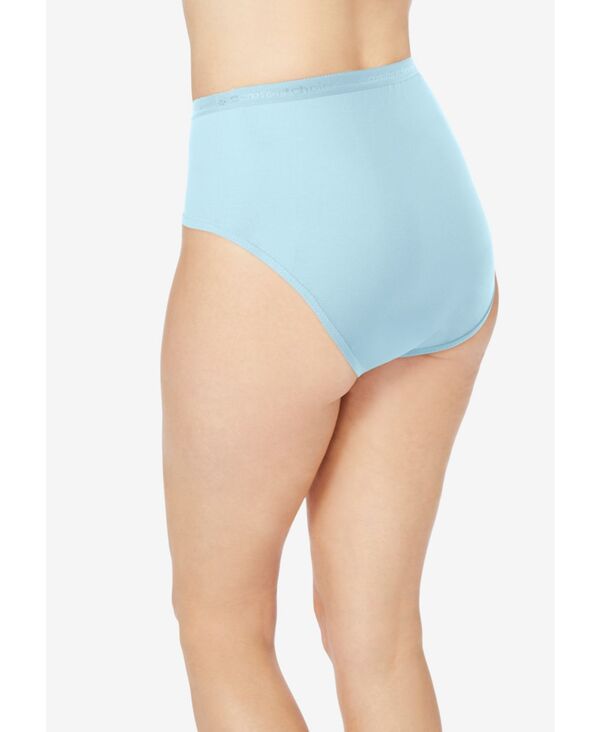 コンフォート チョイス レディース アンダーウェア パンツ コットン Comfort Choice Women's Hi-Cut Cotton Brief 5-Pack Pastel pack