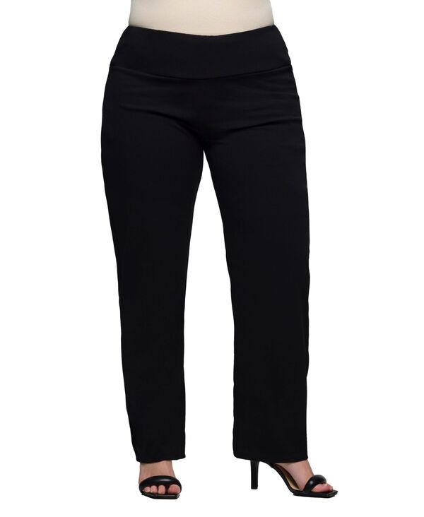 24 セブンコンフォート レディース ボトムス カジュアルパンツ ハイウエスト プラスサイズ 24seven Comfort Apparel Plusize Comfortable Stretchigh Waist Pants Black ブラック