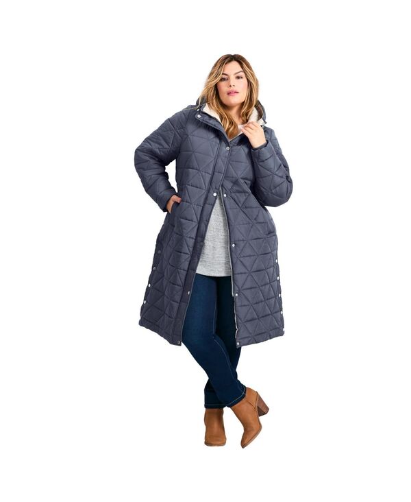 アベニュー レディース アウター ジャケット・ブルゾン AVENUE Women's Quinn Longline Puffer Jacket Smoke スモーク