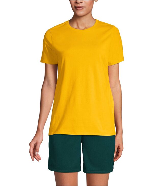 ランズエンド レディース トップス シャツ ミニ Lands' End Women'short Sleeve Feminine Fit Essential T-shirt Racing yellow イエロー