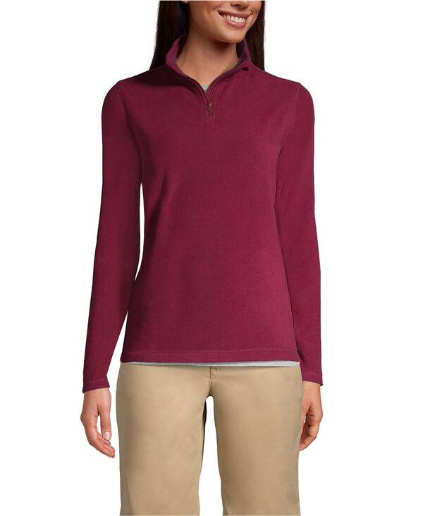 ランズエンド レディース アウター ジャケット・ブルゾン ハーフジップ フリース Lands End Women Lightweight Fleece Quarter Zipullover Burgundy バーガンディ