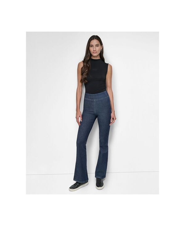 ダナキャランニューヨーク レディース ボトムス デニムパンツ プチ DKNY Jeans Petite High-Rise Flared-Leg Pull-On Jeans Bond Street