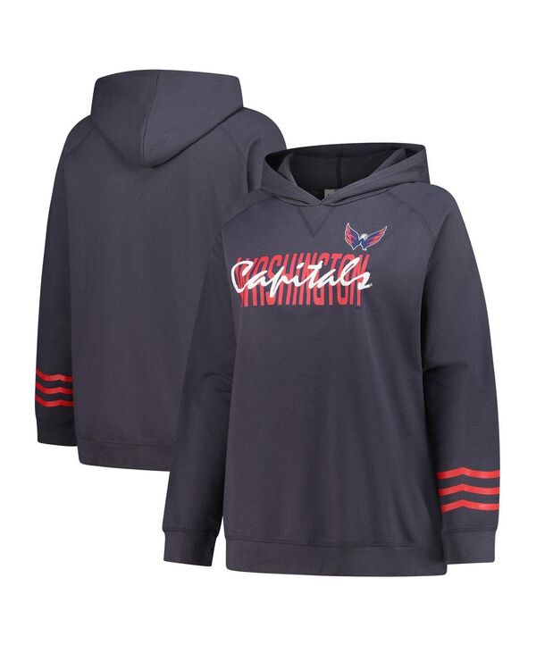 ファナティクス レディース アウター パーカー・スウェット プラスサイズ キャップ フリース Fanatics Women's Charcoal Washington Capitals Plusize Lightweight Fleece Raglan Pullover Hoodie Charcoal チャコール