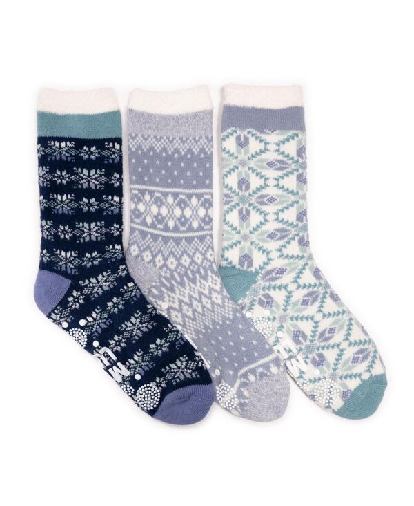 ムクルクス レディース アンダーウェア 靴下 トール MUK LUKS Women's 3 Pk. Tall Cozy Lined Lounge Socks Blue pack ブルー