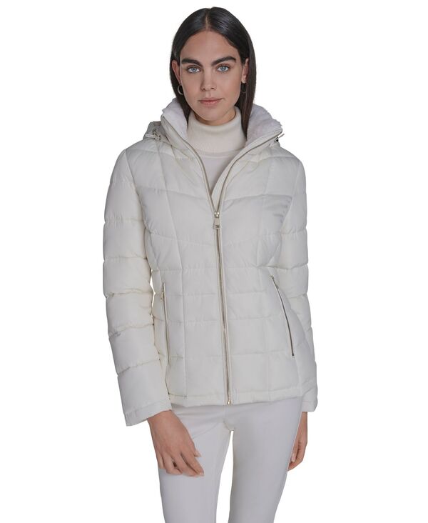 カルバンクライン レディース アウター ジャケット・ブルゾン Calvin Klein Womentand Collar Lined Puffer Jacket Eggshell