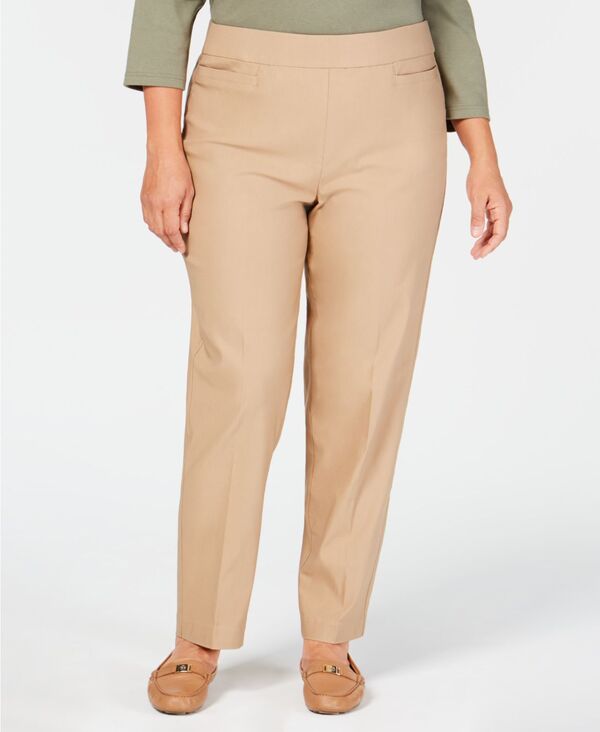 アルフレッド ダナー レディース ボトムス カジュアルパンツ プラスサイズ Alfredunner Plusize Classic Allure Tummy Control Pull-On Short Length Pants Tan タン