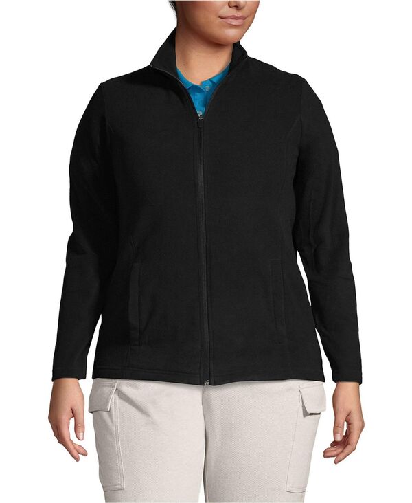 ランズエンド レディース アウター ジャケット・ブルゾン プラスサイズ フリース Lands' End Women's Plusize Thermacheck 100 Fleece Jacket Black ブラック