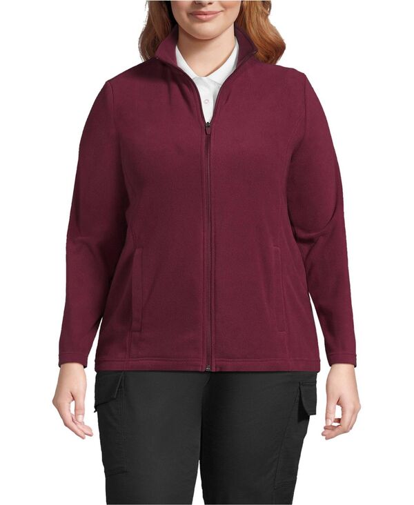 ランズエンド レディース アウター ジャケット・ブルゾン プラスサイズ フリース Lands' End Women's Plusize Thermacheck 100 Fleece Jacket Burgundy バーガンディ｜ReVida 店