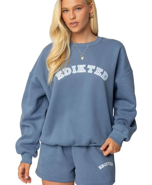 アディクテッド レディース アウター パーカー・スウェット シャツ Womens Beyond Edikted Sweatshirt Blue ブルー｜ReVida 店