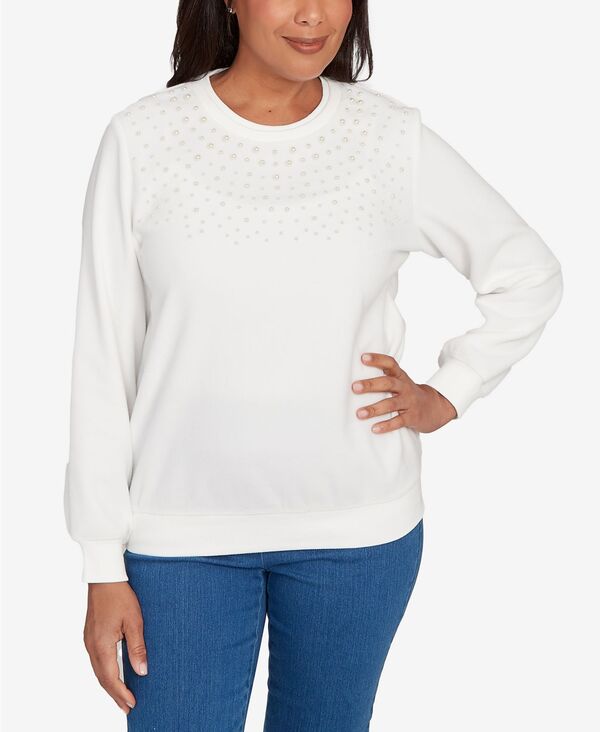 アルフレッド ダナー レディース アウター ニット・セーター プチ Alfredunner Petitembellished Neckline Anti-Pill Top Ivory アイボリー 14,610円