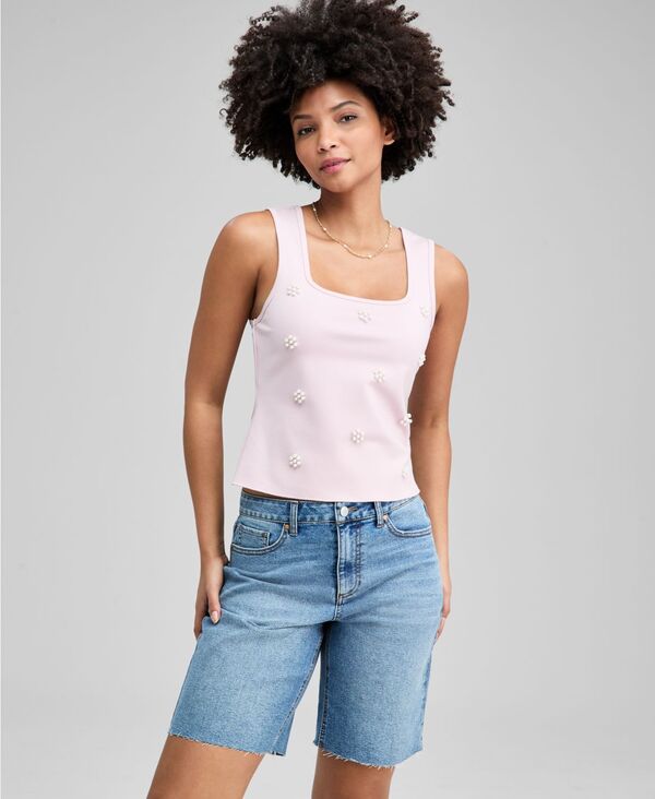 アンドノウディス レディース トップス シャツ プチ And Now This Petitembellished Pearl-Cluster Tank Topale Rose Pearl パール