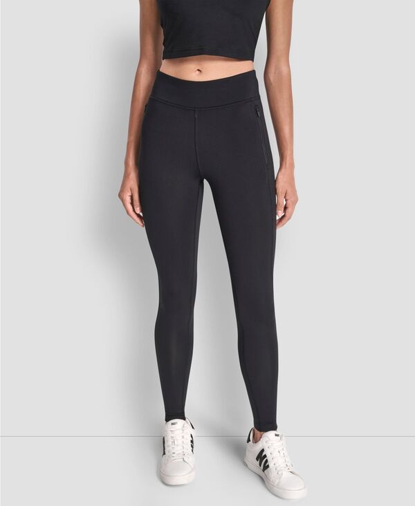 ダナ キャラン ニューヨーク レディース ボトムス レギンス ハイウエスト DKNY Women's High Waist Fullength Cozy Warm Lined Leggings Black ブラック