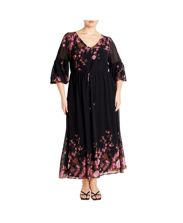 シティーシック レディース トップス ワンピース プラスサイズ CITY CHIC Plusize Romance Border Dress Modern romance｜ReVida 店