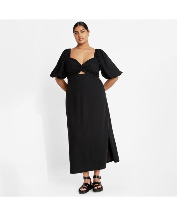 シティーシック レディース トップス ワンピース プラスサイズ マキシ CITY CHIC Plusize Nala Maxi Dress Black ブラック