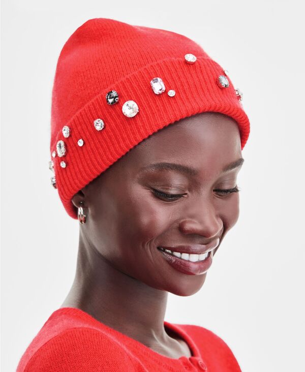 チャータークラブ レディース アクセサリー 帽子 Charter Club Women's 100% Cashmerembellished Beanie Chilli
