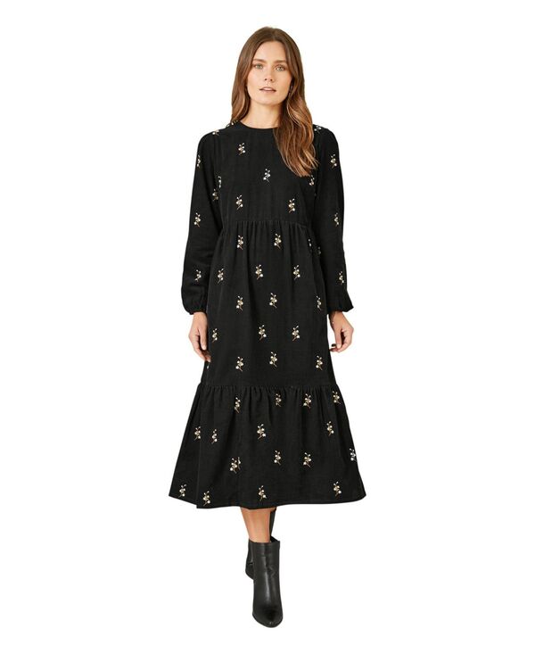 ユミキム レディース トップス ワンピース フラワー柄 ミディ フラワー Yumi Women's Long Sleeve Midi Floral Dress Black ブラック