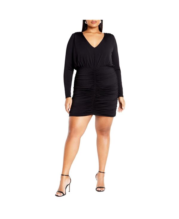 シティーシック レディース トップス ワンピース プラスサイズ CITY CHIC Plusize Sassy Sue Dress Black ブラック