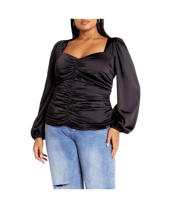 シティーシック レディース トップス シャツ プラスサイズ CITY CHIC Plusize Sienna Top Black ブラック