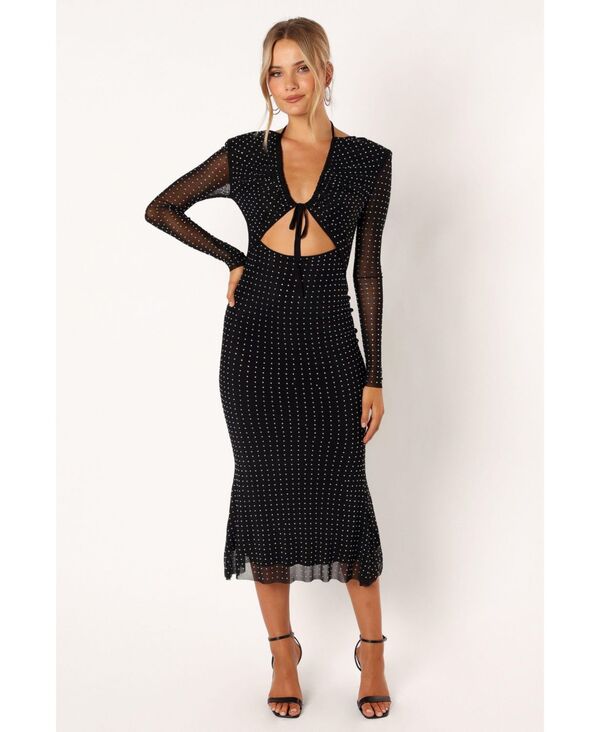 Petal and Pup レディース トップス ワンピース ミディ Petal and Pup Salvatore Long Sleeve Midi Women Dress Black ブラック