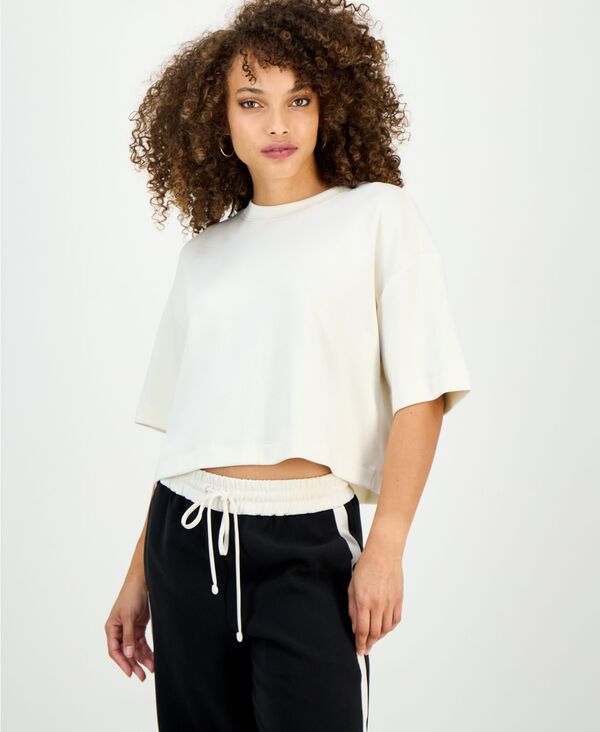 アイ.エヌ.シー インターナショナル コンセプト レディース トップス シャツ クルーネック プチ 半袖 I.N.C. International Concepts Petite Crewneck Short-Sleeve T-Shirt Vintage Cream クリーム