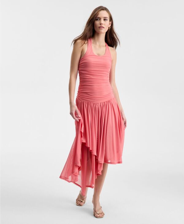 バースリー レディース トップス ワンピース ギャザー ホルター Bar III Women's Ruched Halter-Neck Dress Guava 10,570円