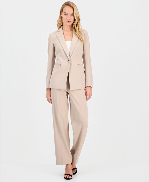 アンクライン レディース ボトムス カジュアルパンツ Anne Klein Women's High-Rise Wide-Leg Pants Latte 13,831円