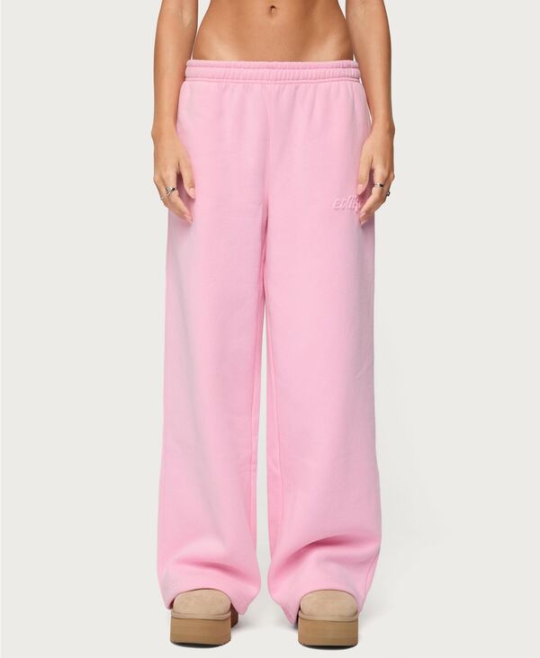 アディクテッド レディース ボトムス カジュアルパンツ ポリエステル スウェットパンツ トール コットン Edikted Women's Polyester Cotton Totally Sweatpants Pink ピンク|ReVida 店