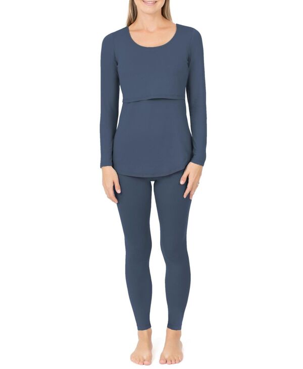 キンドリッド ブレイブリー レディース アンダーウェア ナイトウェア プラスサイズ Kindred Bravely Plusize Jane Long Sleeve Nursing Pajama Set Black ブラック