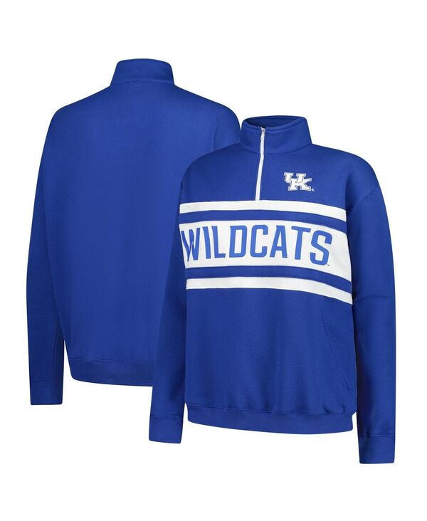 ファナティクス レディース アウター パーカー・スウェット プラスサイズ Fanatics Women's Royal/White Kentucky Wildcats Plusize Quarter-Zipulloveroyal White ホワイト