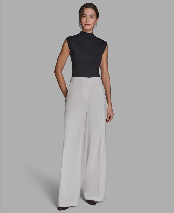 ビーシビージー レディース ボトムス カジュアルパンツ プリーツ BCBG Women's Wide-Leg High-Rise Pleated Pants Whisper White ホワイト 14,896円