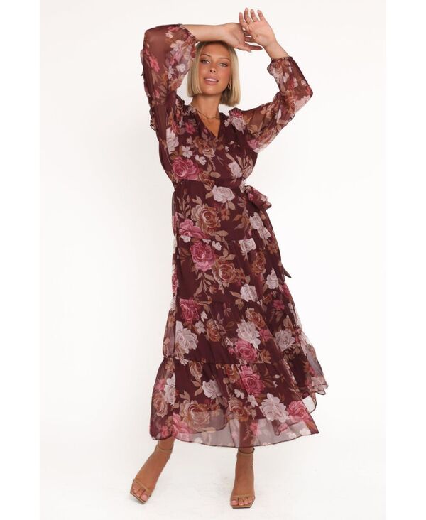 Petal and Pup レディース トップス ワンピース マキシ Petal and Pup Women's Korina Long Sleeve Maxi Dress Burgundy brandy bloom バーガンディ