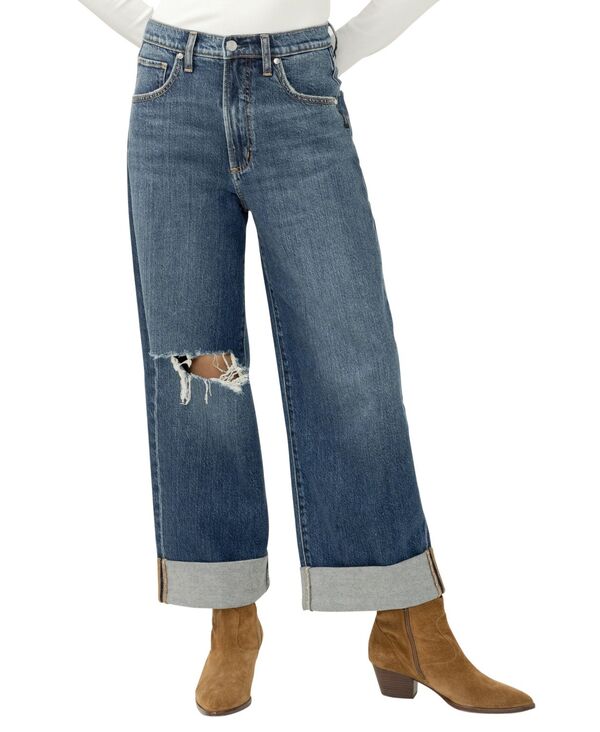 シルバー ジーンズ レディース ボトムス デニムパンツ ワイドレッグ Silver Jeans Co. Women's Beasy High Rise Wide Leg Crop Jeans Thelma|ReVida 店