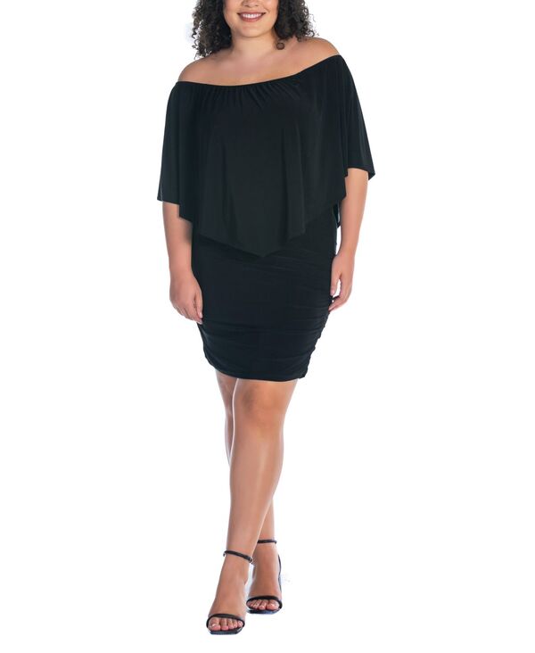 24 セブンコンフォート レディース トップス ワンピース プラスサイズ ミニ 24seven Comfort Apparel Plusize Bodycon Mini Dress Black ブラック｜ReVida 店 15,736円