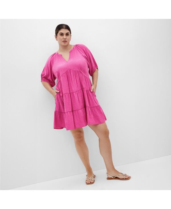 シティーシック レディース トップス ワンピース プラスサイズ CITY CHIC Plusize Kara Dress Magenta マゼンタ