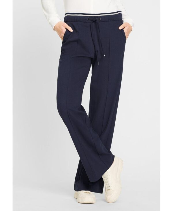 オルセン レディース ボトムス カジュアルパンツ ワイドレッグ ニット Olsen Women's Anna Fit Wide Leg Stretch Knit Drawstring Trouser Ink blue ブルー｜ReVida 店