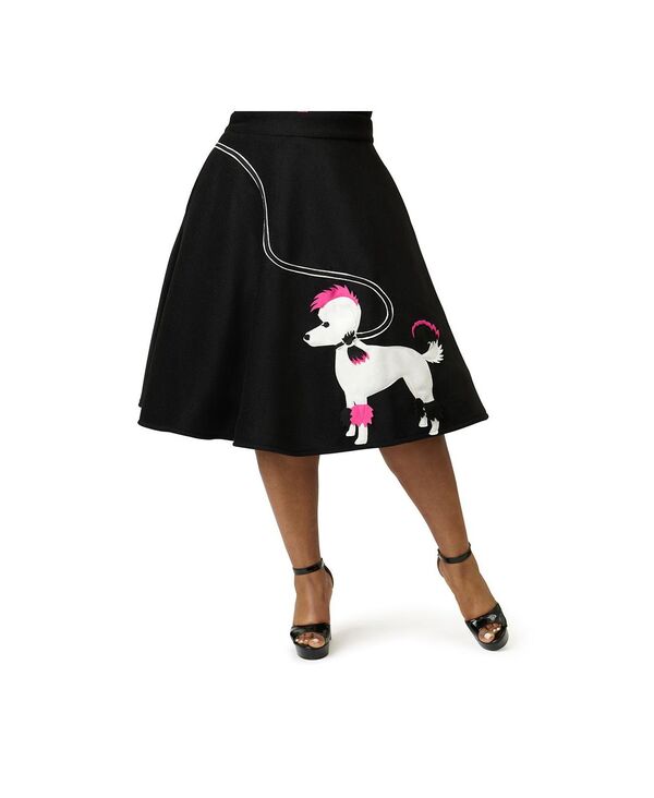 ユニークビンテージ レディース ボトムスカート ハイウエスト プラスサイズ Unique Vintage Plusize High Waist Soda Shop Swing Skirt Black ブラック