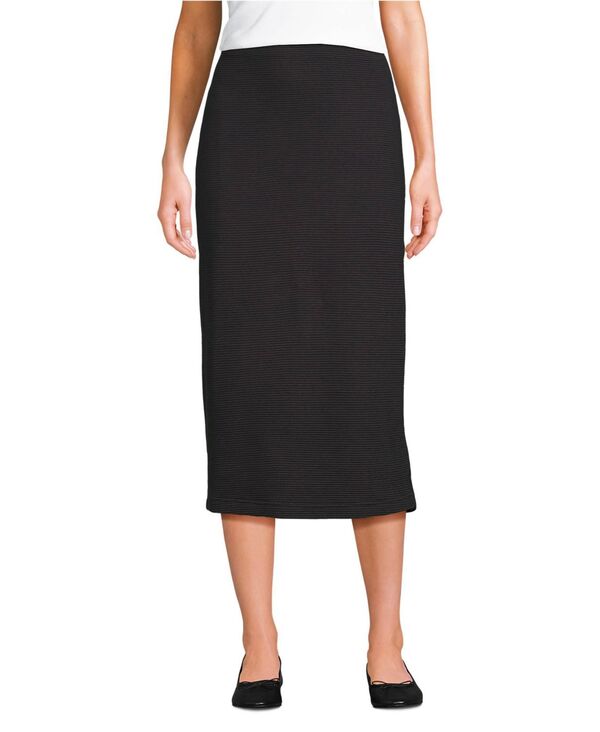 ランズエンド レディース ボトムスカート ミディ Lands' End Women'starfish Side Zip Midi Skirt Black ブラック