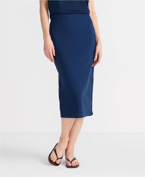 ランズエンド レディース ボトムスカート ミディ Lands' End Women'starfish Side Zip Midi Skirt Deep sea navy ネイビー