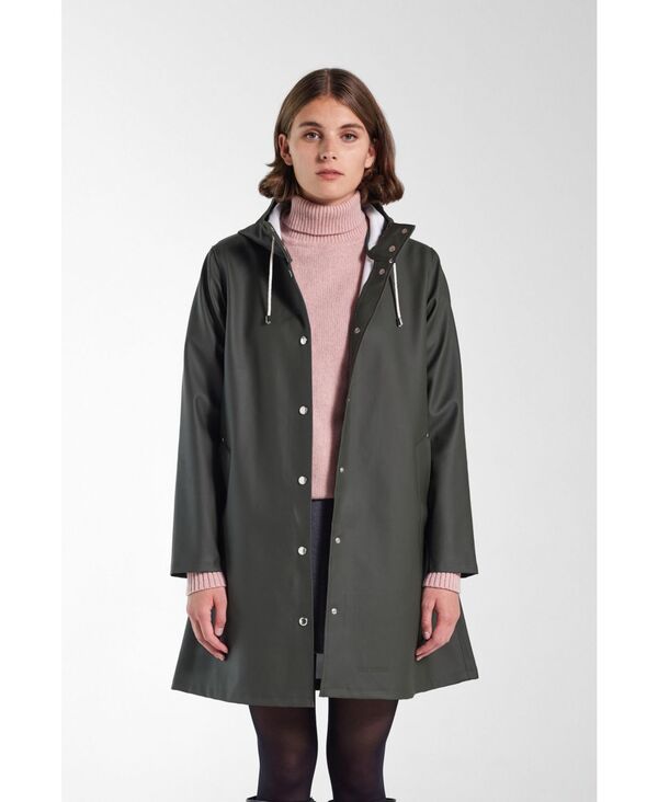 ストゥッテルハイム レディース アウター 上衣・上衣 厚地の外套 Stutterheimosebacke Hooded Long Sleeve Raincoat Green 緑であること レディースファッション-コート・ジャケット