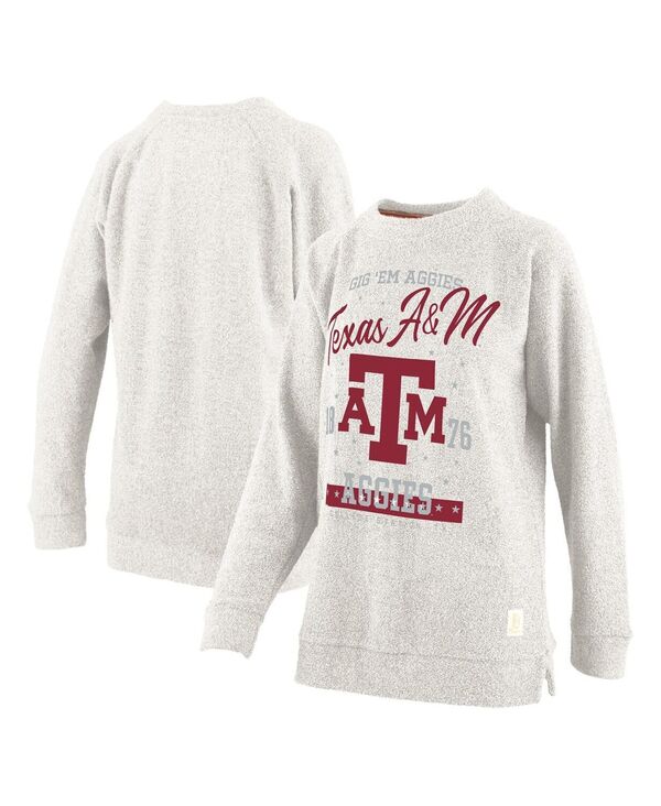 プレスボックス レディース アウター パーカー・スウェット プラスサイズ パイル シャツ Pressbox Women's Oatmeal Texas A M Aggies Plusize Comfy Cairo Terry Pullover Sweatshirt Oatmeal オートミール