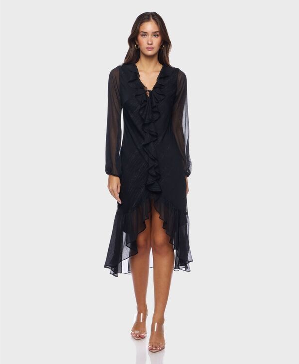 ビーダーリン レディース トップス ワンピース Vネック フリル B Darlin Juniors' V-Neck Ruffle Detail Dress Black ブラック