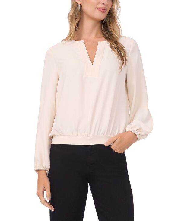 ヴィンスカムート レディース トップス シャツ 長袖 Vince Camuto Women's Long-Sleeve Half Placketop Birch