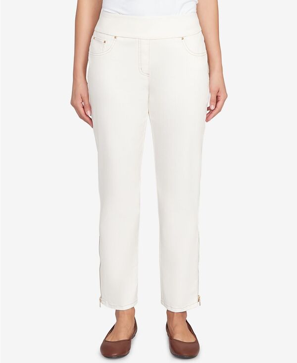 ルビーアールディー レディース ボトムス カジュアルパンツ プチ Ruby Rd. Petite Zipper Hem Pull-On Pants Ivory アイボリー
