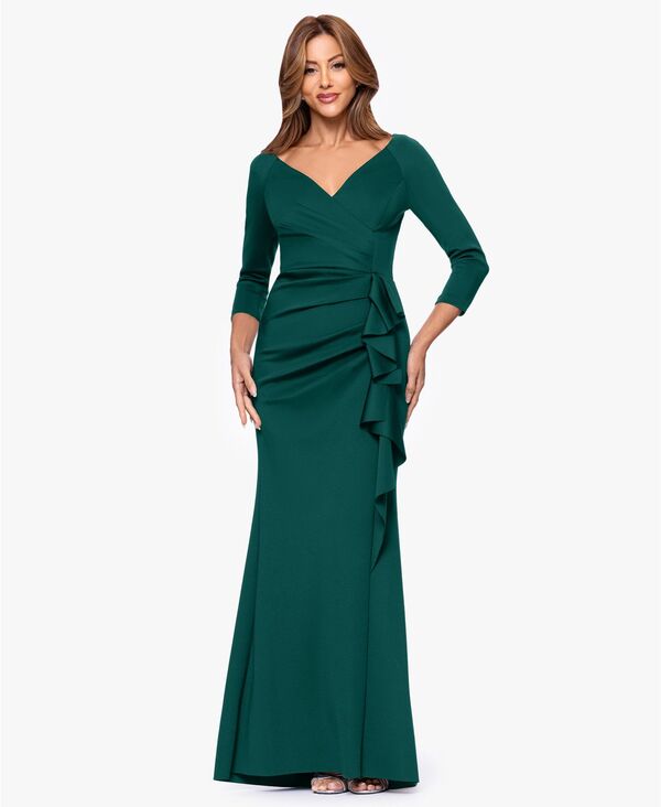 エスケープ レディース トップス ワンピース Vネック プチ XSCAPEtite V-Neck 3/4-Sleeve Dress Hunter