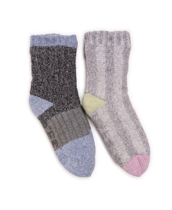 ムクルクス レディース アンダーウェア 靴下 セーター MUK LUKS Women's Color Blocked Sweater Cabin Socks 2 Pair Pack Purple pack パープル 7,110円