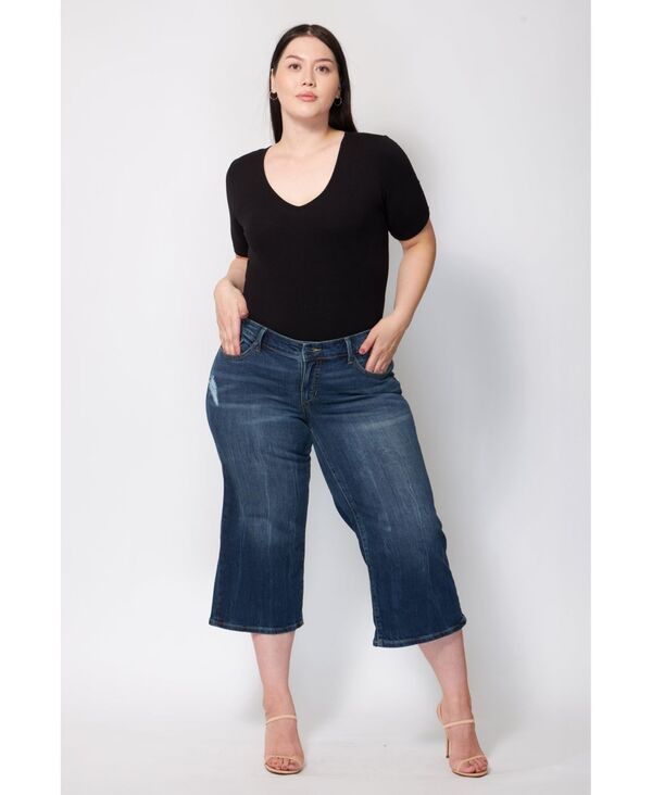 スリンク レディース ボトムス カジュアルパンツ ワイドレッグ プラスサイズ SLINK Jeans Plusize Mid Rise Wide Leg Jeans Rosemary